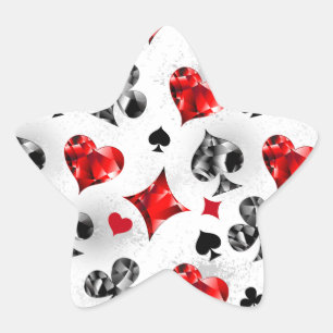 Poker Player Gambler Kartenspielen Anzug Las Vegas Stern-Aufkleber