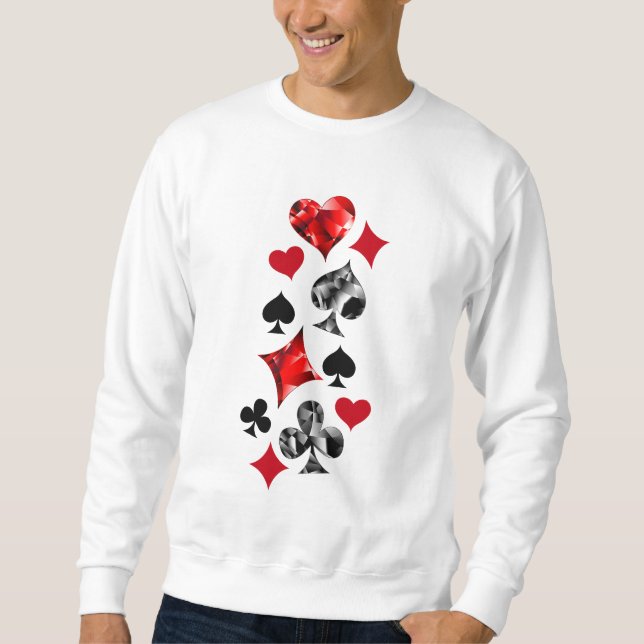 Poker Player Gambler Kartenspielen Anzug Las Vegas Sweatshirt (Vorderseite)