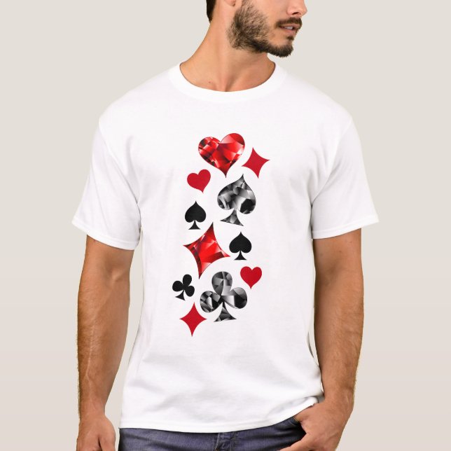 Poker Player Gambler Kartenspielen Anzug Las Vegas T-Shirt (Vorderseite)