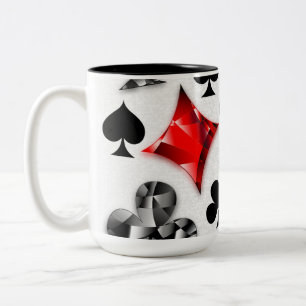 Poker Player Gambler Kartenspielen Anzug Las Vegas Zweifarbige Tasse
