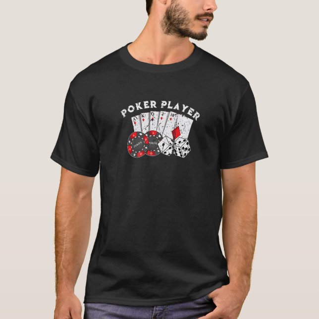Poker Player Gamino Karten setzen Texas Hold Em T-Shirt (Vorderseite)