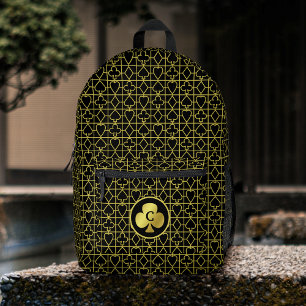 Poker Player Monogram Club Black Gold Card Anzug Bedruckter Rucksack