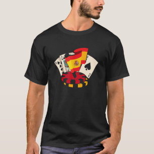 Poker Player Spain Flag Gambling Casino Gamer T-Shirt