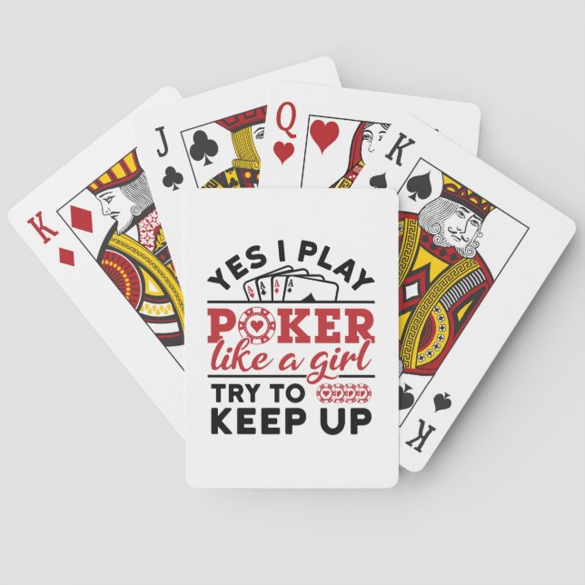 Poker Player Women spielen Poker wie ein Mädchen Spielkarten (Rückseite)