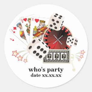 Poker Playing Card, Casino, Party Aufkleber