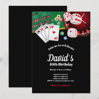 Poker Playing Card, Casino Party einladen Einladung