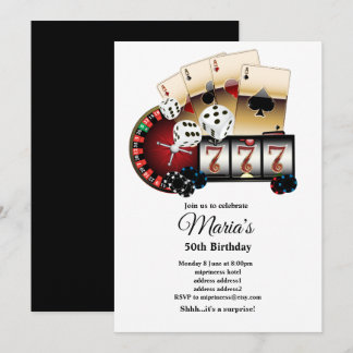 Poker Playing Card, Casino Party einladen Einladung