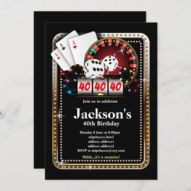 Poker Playing Card, Casino Party einladen Einladung (Vorne/Hinten)