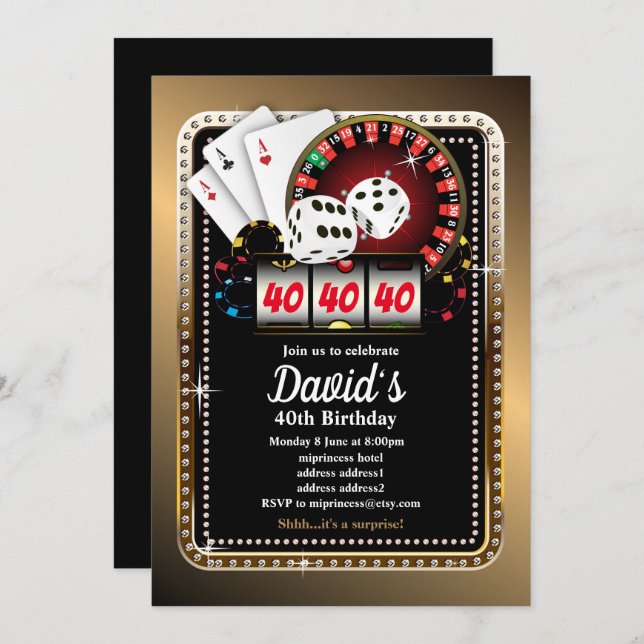 Poker Playing Card, Casino Party einladen Einladung (Vorne/Hinten)