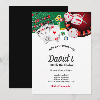 Poker Playing Card, Casino Party einladen Einladung