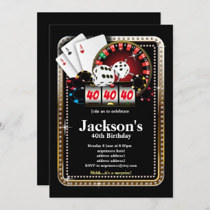 Poker Playing Card, Casino Party einladen Einladung