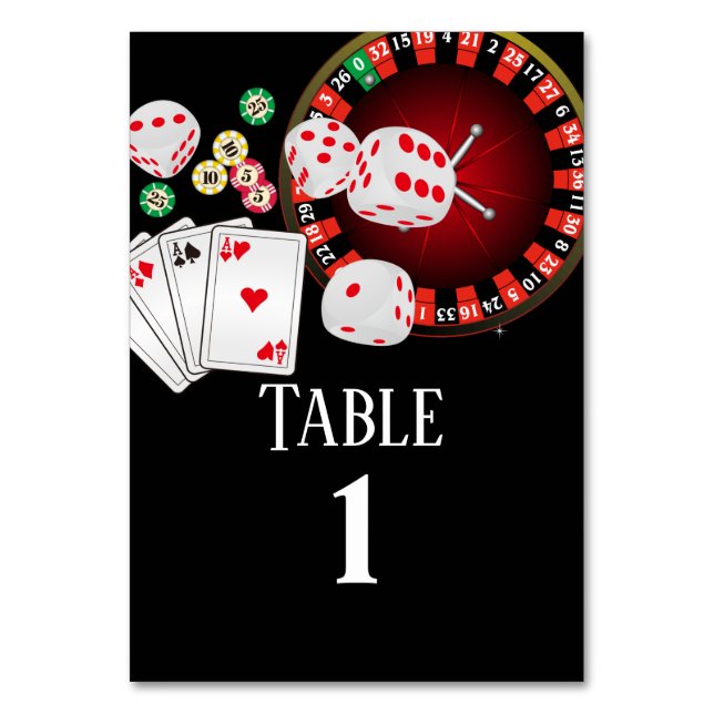 Poker Playing Card, Casino Party Tischnummer (Rückseite)