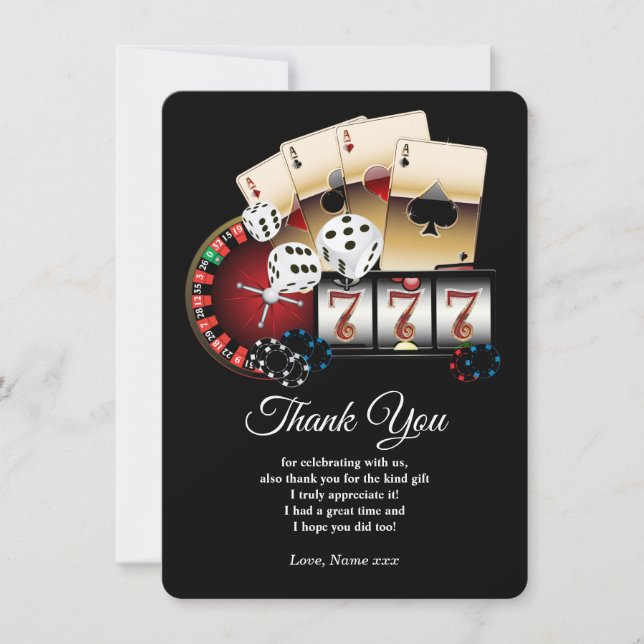 Poker Playing Card, Casino Vielen Dank Karte (Vorderseite)