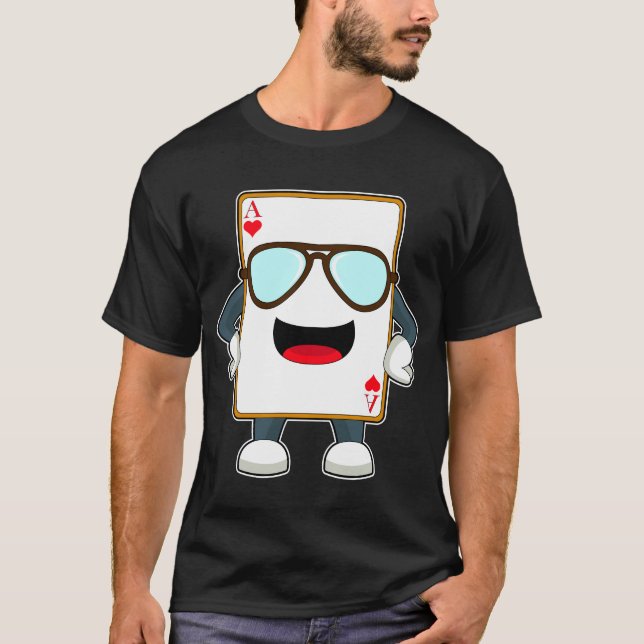 Poker Poker Karten Sonnenbrille T-Shirt (Vorderseite)