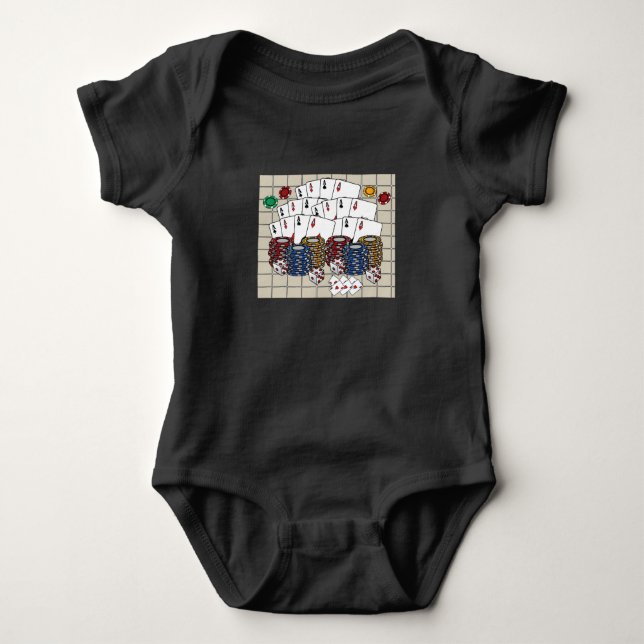 Poker Poker Player Gewinner Zocker Baby Strampler (Vorderseite)
