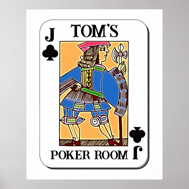 Poker Poster - Anpassbar - Jack von Clubs (Vorne)