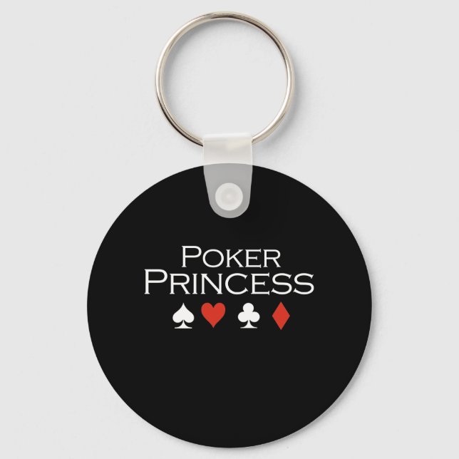 Poker Princess T - Shirt weiß Schlüsselanhänger (Vorderseite)