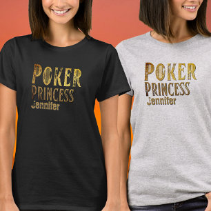 Poker Prinzessin Gold lustige personalisierbare T  T-Shirt