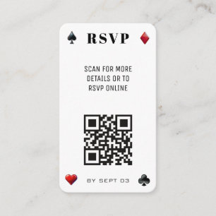 Poker QR Code Wedding RSVP Begleitkarte