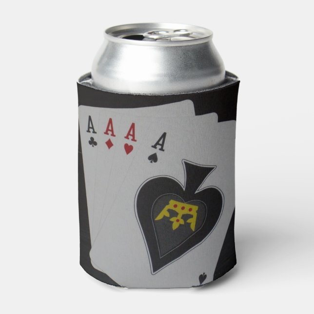 Poker, Quad Aces Stubby Can Holder. Dosenkühler (Kanne Vorderseite)