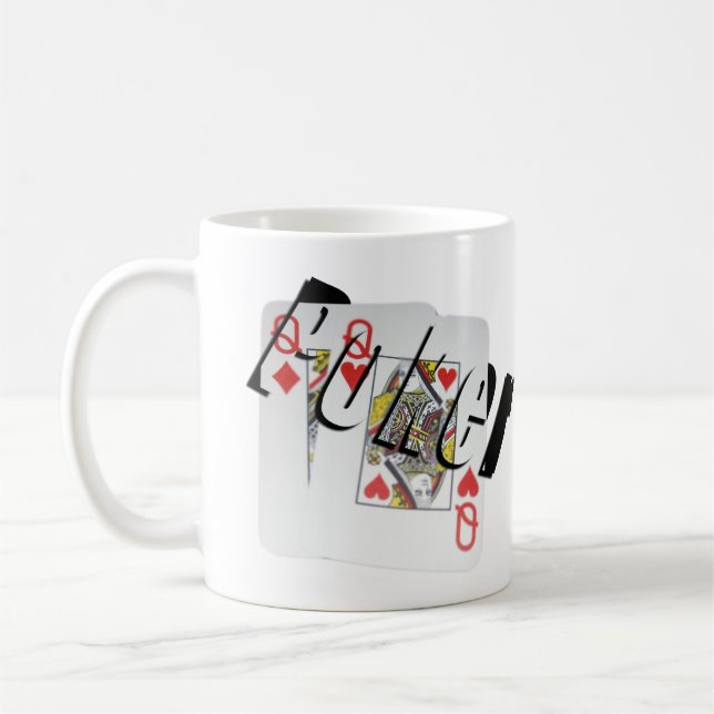 Poker Queens Dimensional Logo Kaffee Tasse. Kaffeetasse (Links)