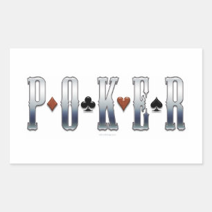 Poker Rechteckiger Aufkleber