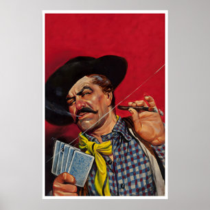 Poker Room Art Western Cowboy Druck Bar Mancave Poster