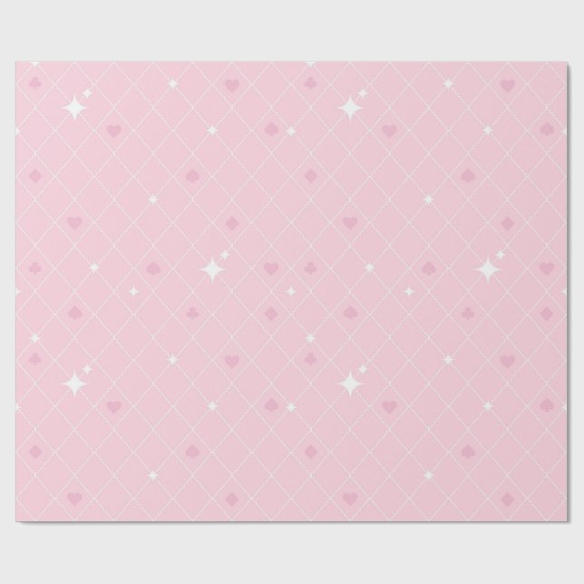 Poker rosa Muster Geschenkpapier (Flach)