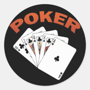 POKER ROYAL FLUSH RUNDER AUFKLEBER