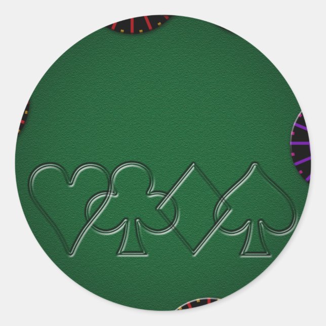 Poker Runder Aufkleber (Vorderseite)