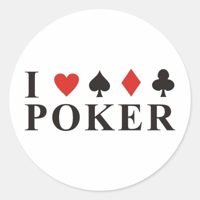 Poker Runder Aufkleber (Vorderseite)