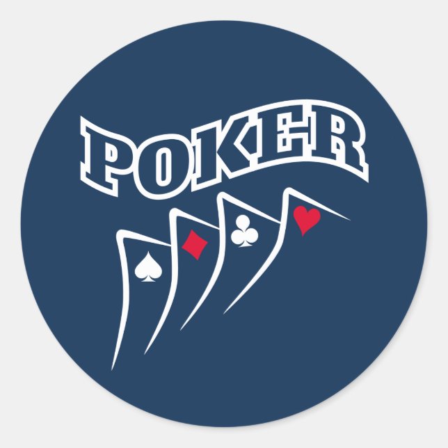 Poker Runder Aufkleber (Vorderseite)