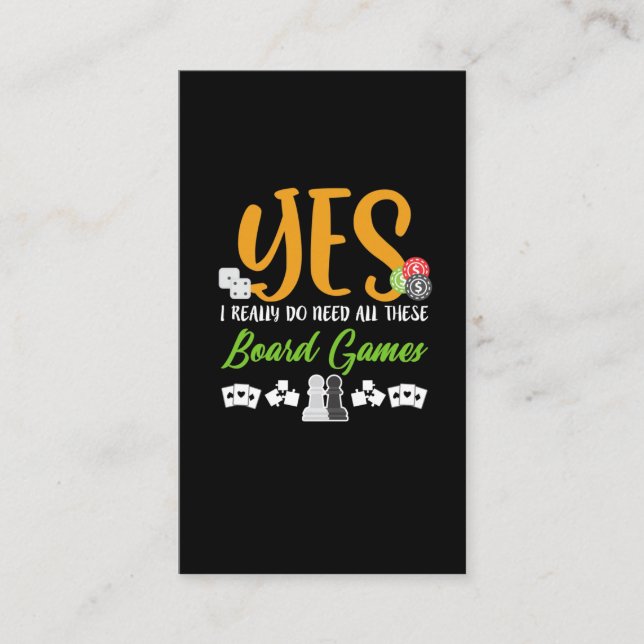 Poker Schachkartenspiel im Board Game Dice Visitenkarte (Vorderseite)