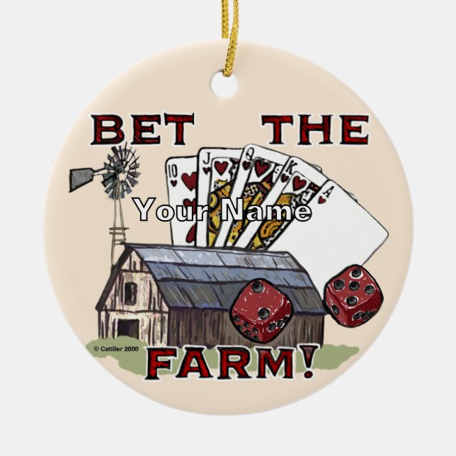 Poker Setz Den Hof  Keramik Ornament (Vorne)