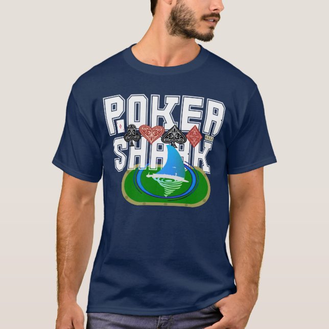 Poker Shark Table Top Grinder Typografy T - Shirt (Vorderseite)