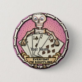 Poker Skeleton Gambler Button
