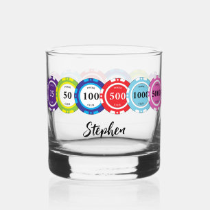 Poker Spiel Chips Personalisiert Whiskyglas