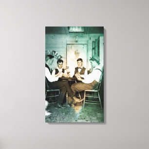 Poker-Spiel-Männer 1890, die Leinwanddruck