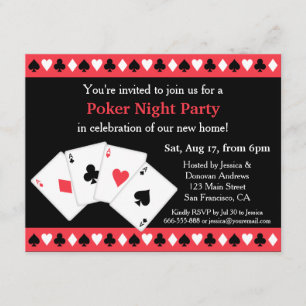 Poker-Spielabend-Hausparty-Einladungen Einladung