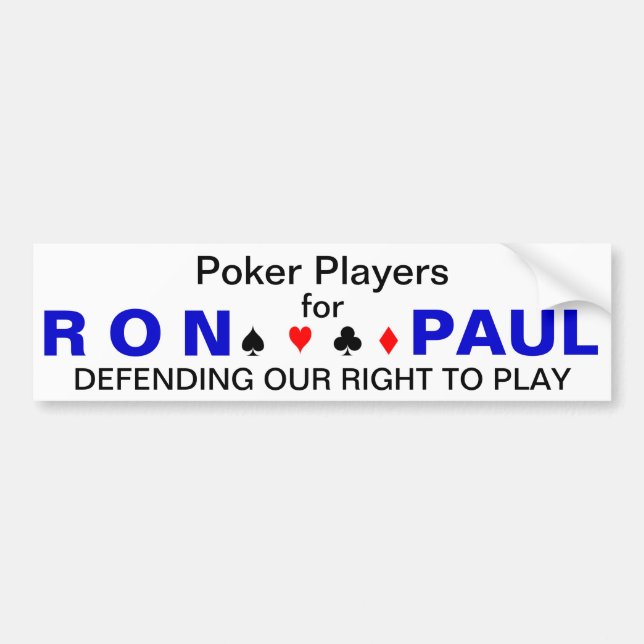Poker-Spieler für Ron Paul Autoaufkleber (Vorne)