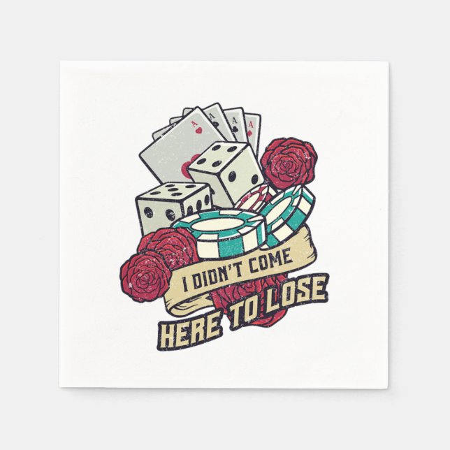 Poker Spieler verlieren Casino Spielkarten Spieler Serviette (Vorderseite)