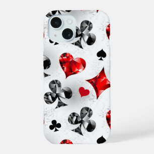 Poker Spieler Zocker Spielkartenfarben Las Vegas iPhone 15 Hülle