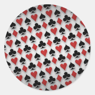 Poker-Spielkarte-Muster-Entwurf Runder Aufkleber