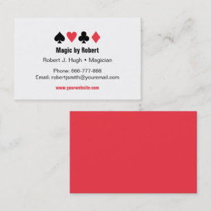 Poker Spielkarten Ass Zauberer Visitenkarten Visitenkarte