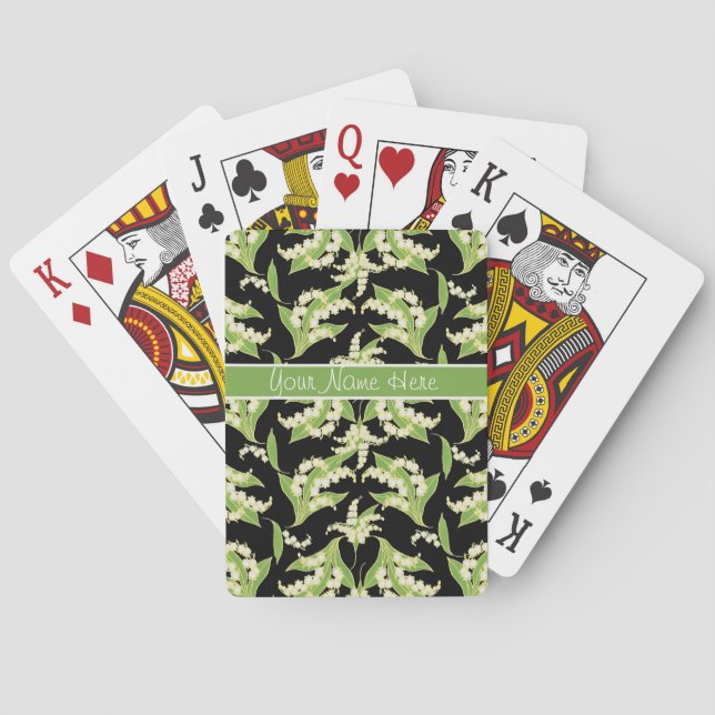 Poker-Spielkarten: Maiglöckchen, Schwarzes Spielkarten (Rückseite)