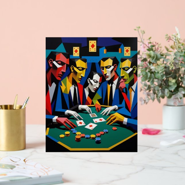 Poker-Strategie Abstrakte Geometrie Acrylschild (Hochzeit)