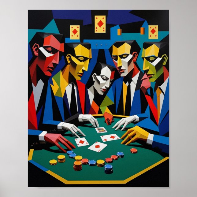 Poker-Strategie Abstrakte Geometrie Poster (Vorne)