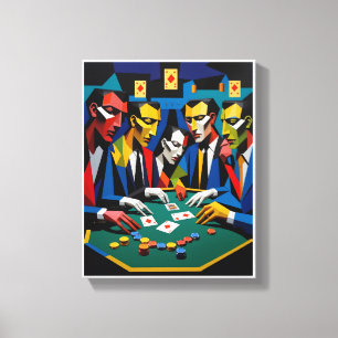 Poker-Strategie Abstrakte Geometrische Kunst Leinwanddruck