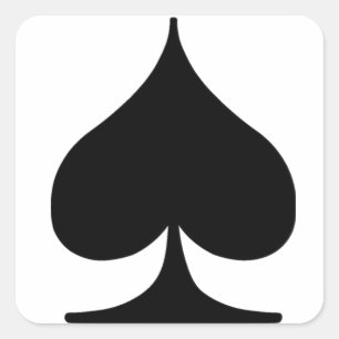 Poker Suite Spade Quadratischer Aufkleber