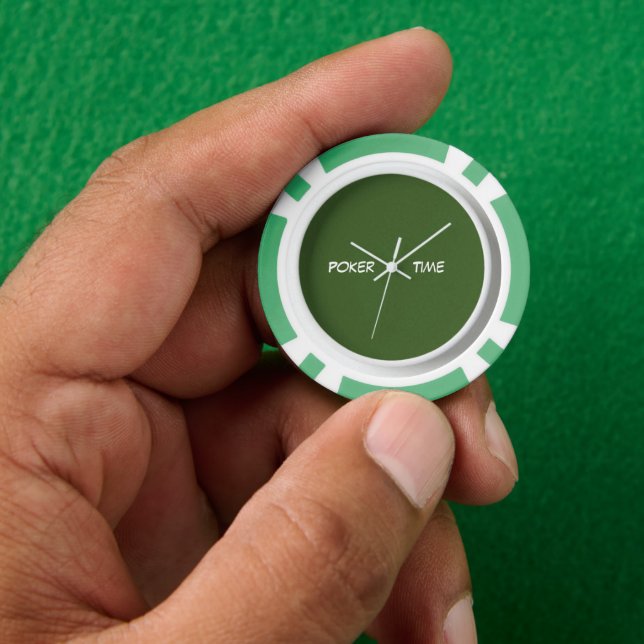 Poker Time Grün Weiß  Pokerchips (Hand)